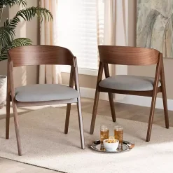 Gray & Walnut Danton Dining Chairs, Set of 2