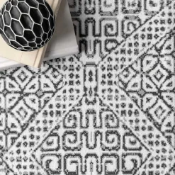 Gray Abstract Pattern Washable Area Rug, 3x5