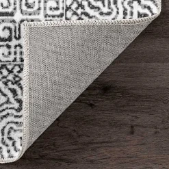 Gray Abstract Pattern Washable Area Rug, 5x8