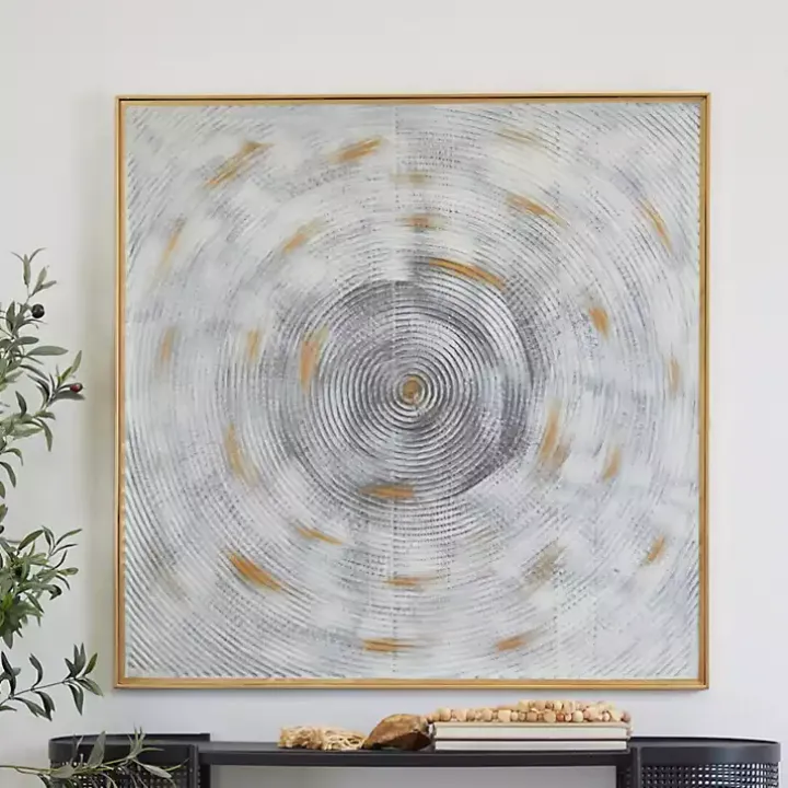 Gray Abstract Swirl Metal Wall Plaque