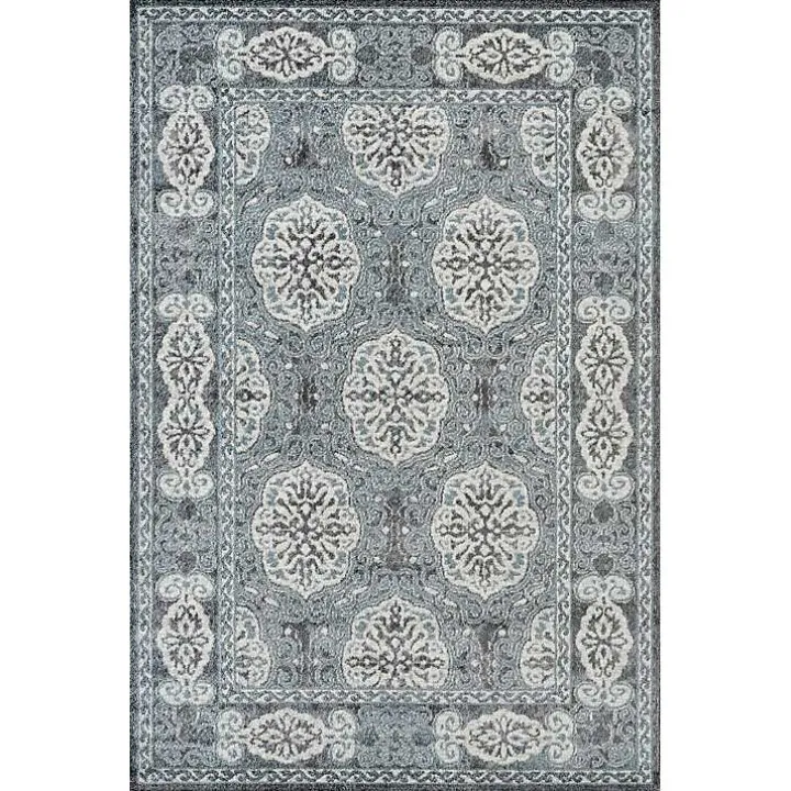 Gray and Blue Alex Area Rug, 5x7