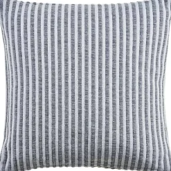 Gray and Cream Striped Pillow, 22 in.
