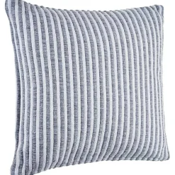Gray and Cream Striped Pillow, 22 in.