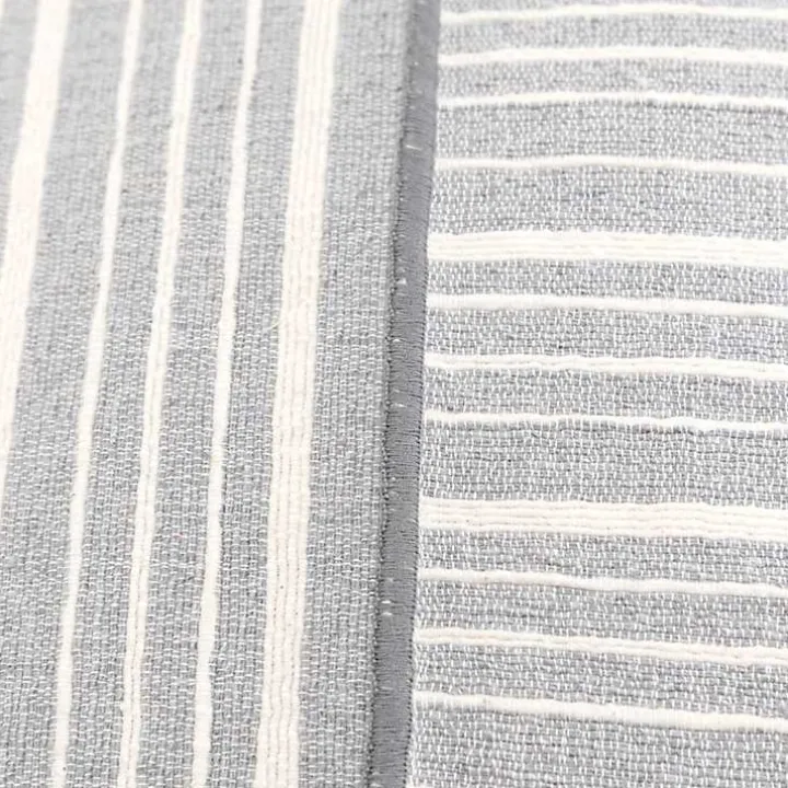 Gray and Ivory Directional Stripes Pillow