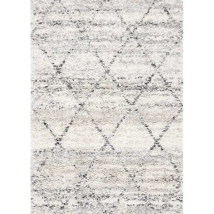 Gray and Ivory Fontana Shag Area Rug, 5x7