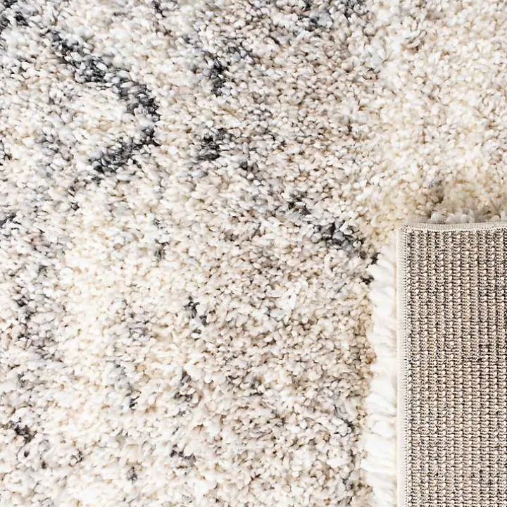Gray and Ivory Fontana Shag Area Rug, 5x7