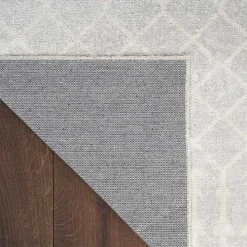 Gray and Ivory Moroccan Trellis Area Rug, 3x5