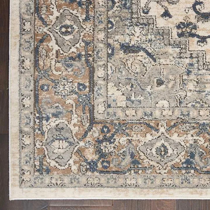 Gray and Ivory Nadia Medallion Area Rug, 4x6