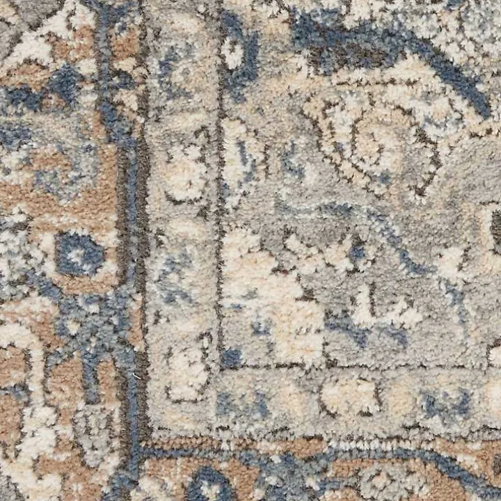 Gray and Ivory Nadia Medallion Area Rug, 4x6