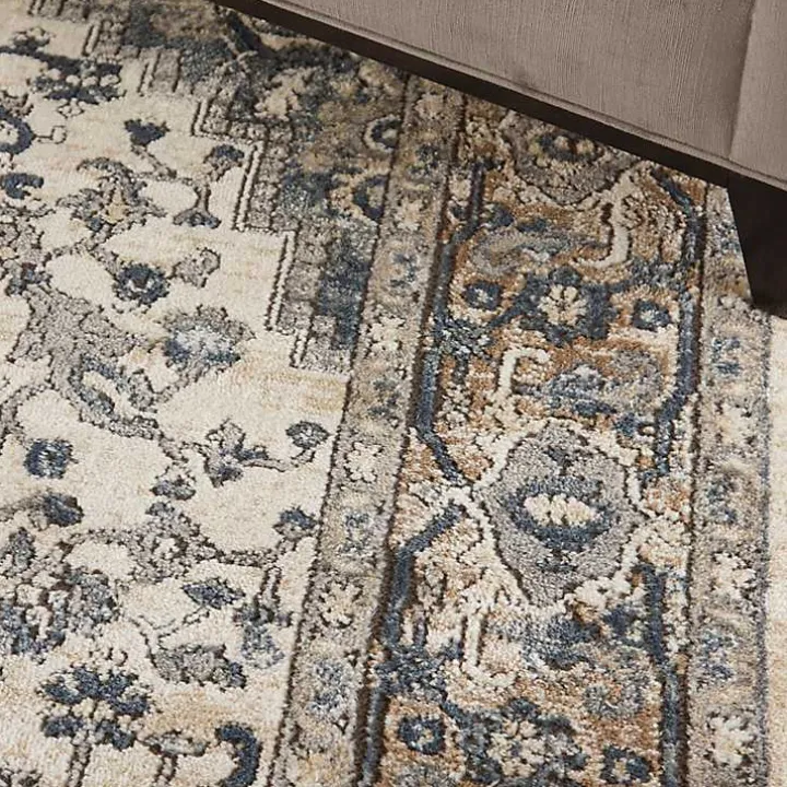 Gray and Ivory Nadia Medallion Area Rug, 4x6