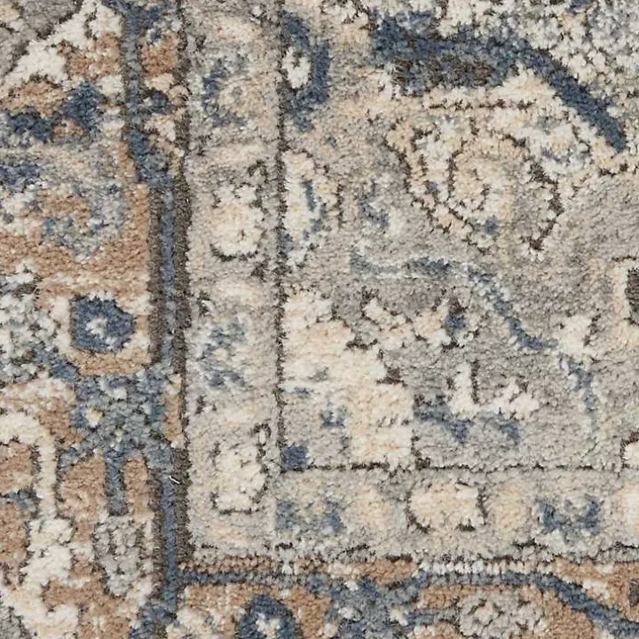 Gray and Ivory Nadia Medallion Area Rug, 5x7