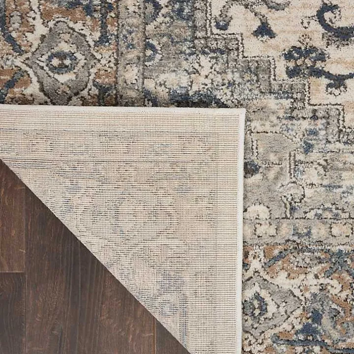 Gray and Ivory Nadia Medallion Area Rug, 7x9