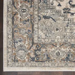 Gray and Ivory Nadia Medallion Area Rug, 7x9
