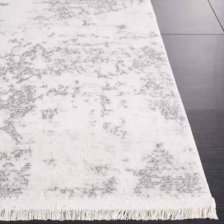 Gray and Ivory Whisper Abstract Area Rug, 8x10