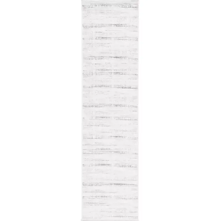Gray and Ivory Whisper Striated Runner, 2x8