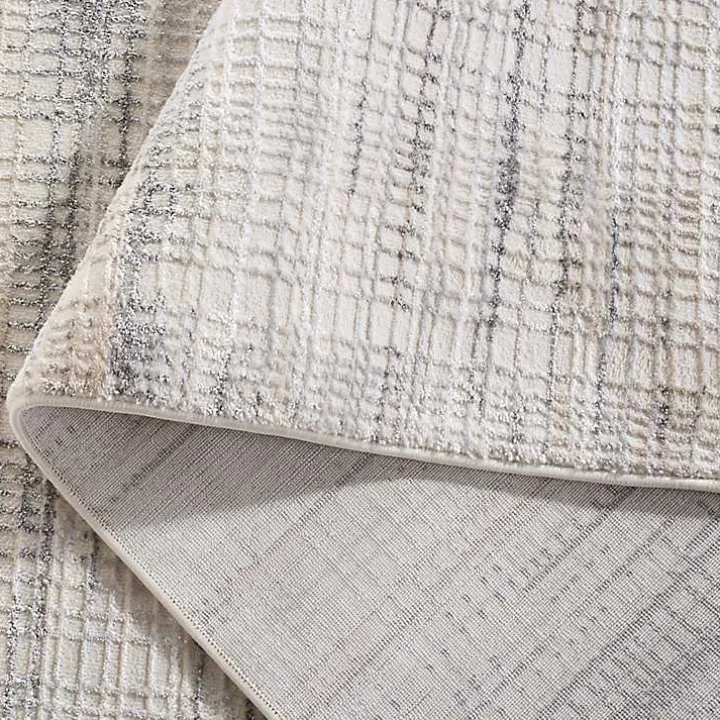 Gray and Ivory Whisper Striated Runner, 2x8