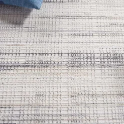 Gray and Ivory Whisper Striated Area Rug, 8x10