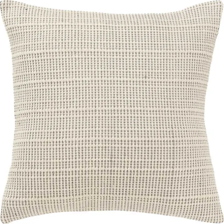 Gray and Natural Sea Striped Pillow