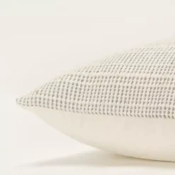 Gray and Natural Sea Striped Pillow