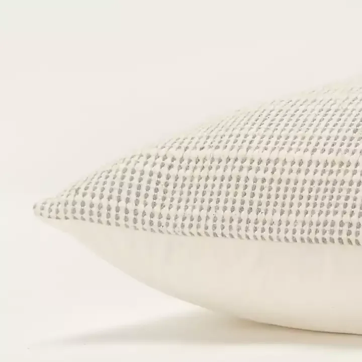 Gray and Natural Sea Striped Pillow