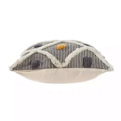 Gray and Orange Tufted Accent Pillow