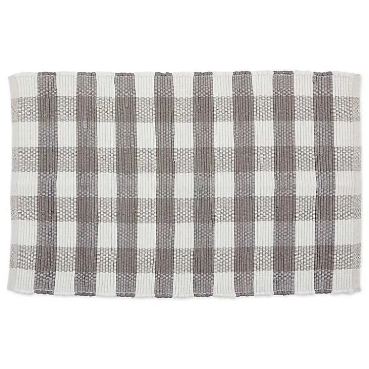 Gray and White Buffalo Check Accent Rug