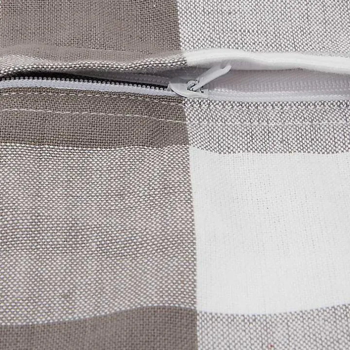 Gray and White Check Pillow Covers, Set of 4