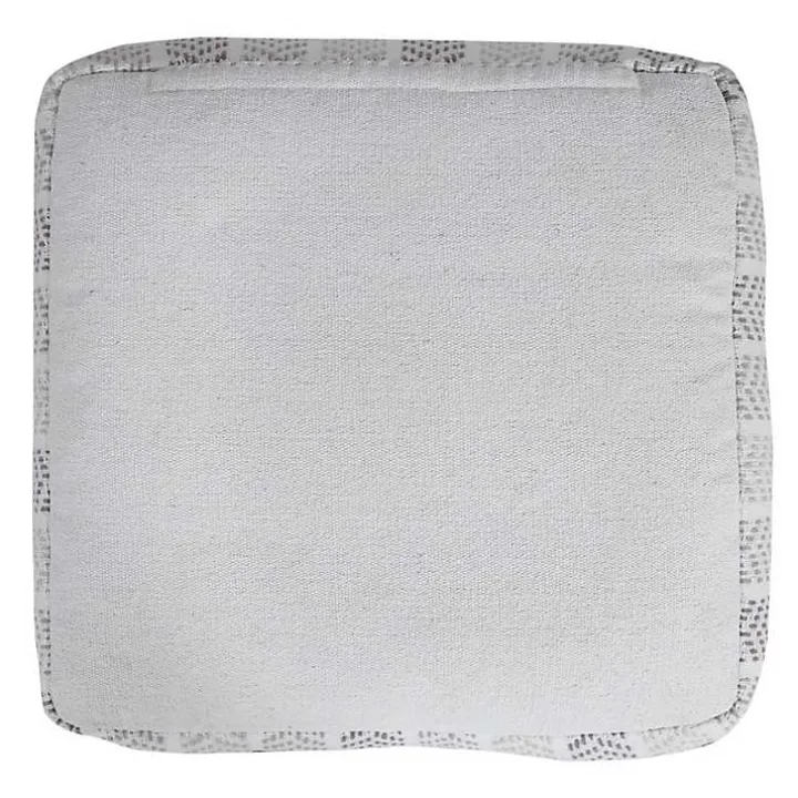 Gray and White Chevron Cotton Pouf