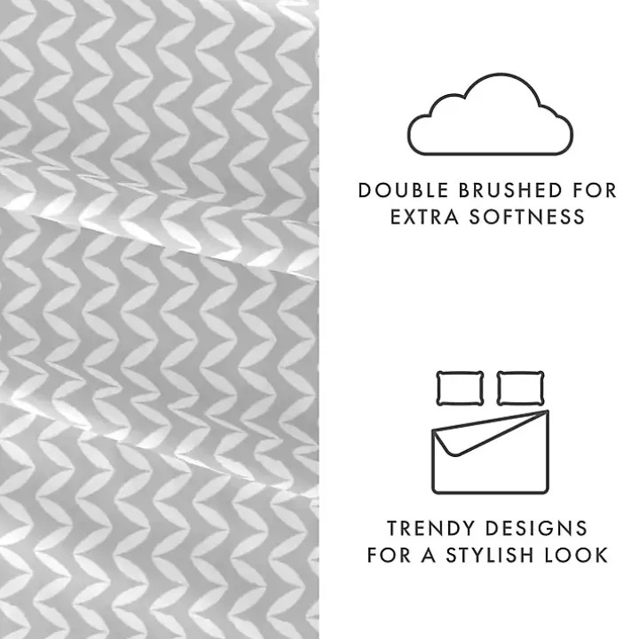 Gray and White Chevron 3-pc. Twin Sheet Set
