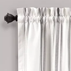 Gray and White Farmhouse Stripe Valance