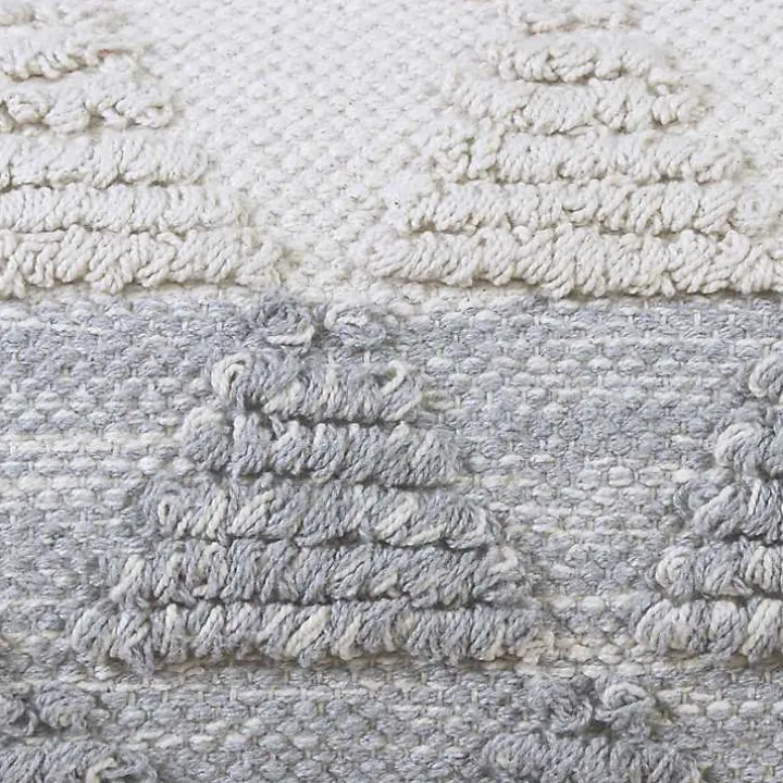 Gray and White Gradient Diamonds Lumbar Pillow