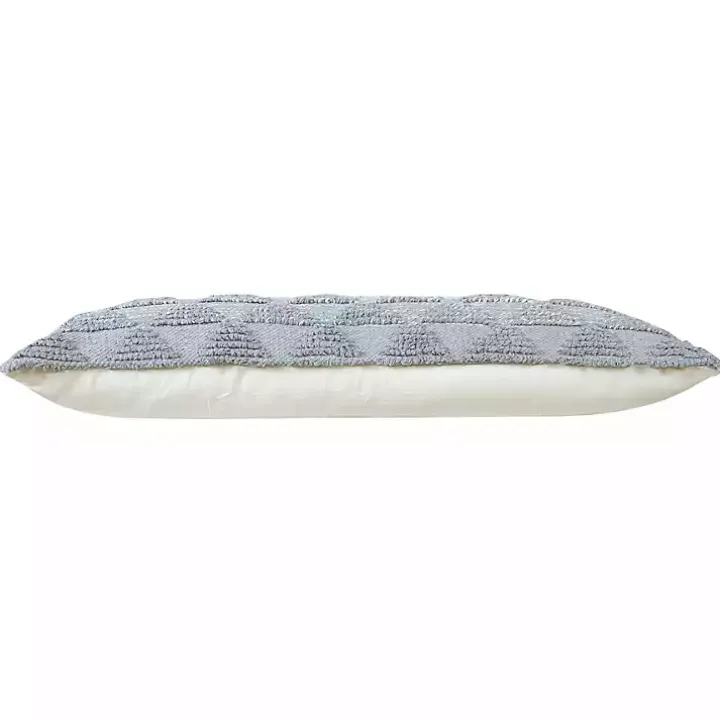 Gray and White Gradient Diamonds Lumbar Pillow