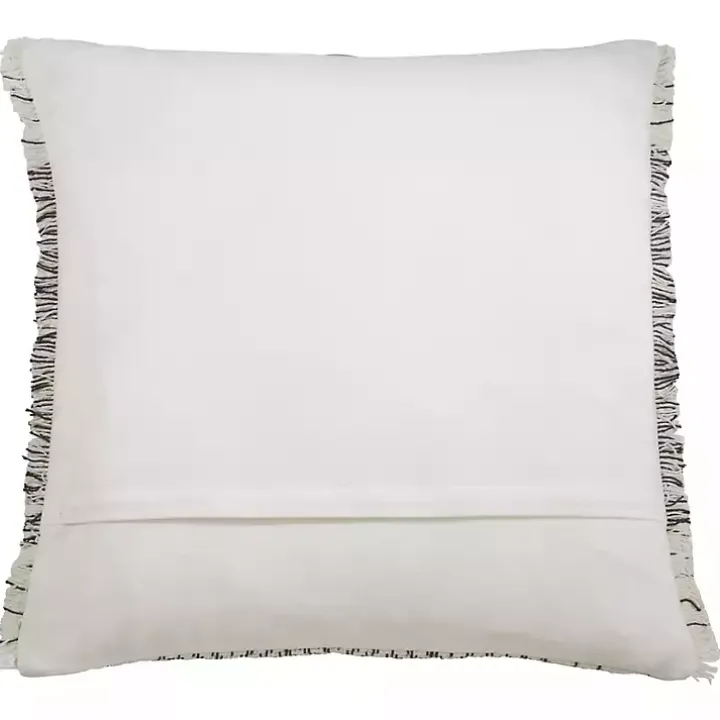 Gray and White Kantha Chevron Pillow