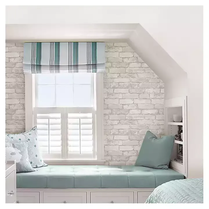 Gray and White Rustic Brick Peel & Stick Wallpaper