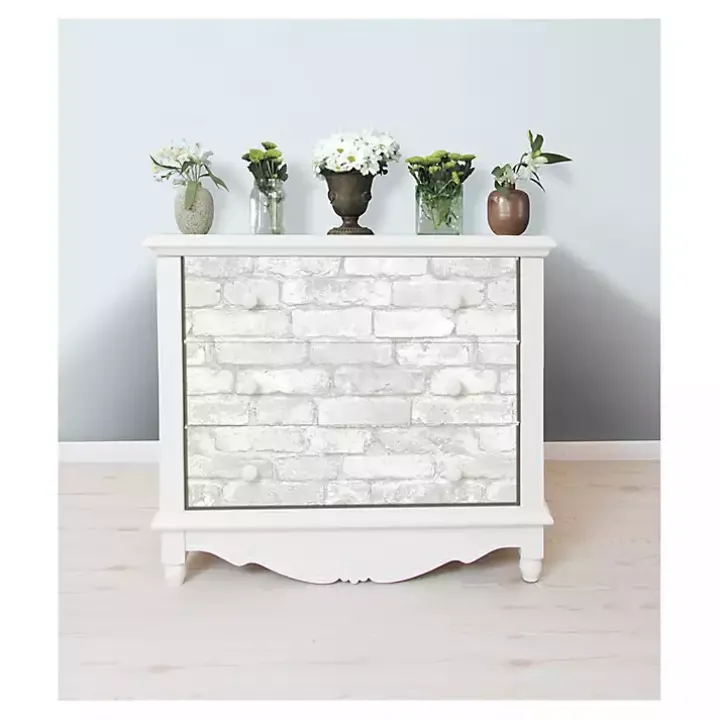 Gray and White Rustic Brick Peel & Stick Wallpaper