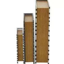Gray and White Striped Book Boxes, Set of 3