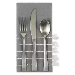 Gray and White Striped Napkins, Set of 4