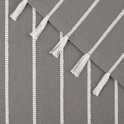 Gray and White Striped Placemats, Set of 4