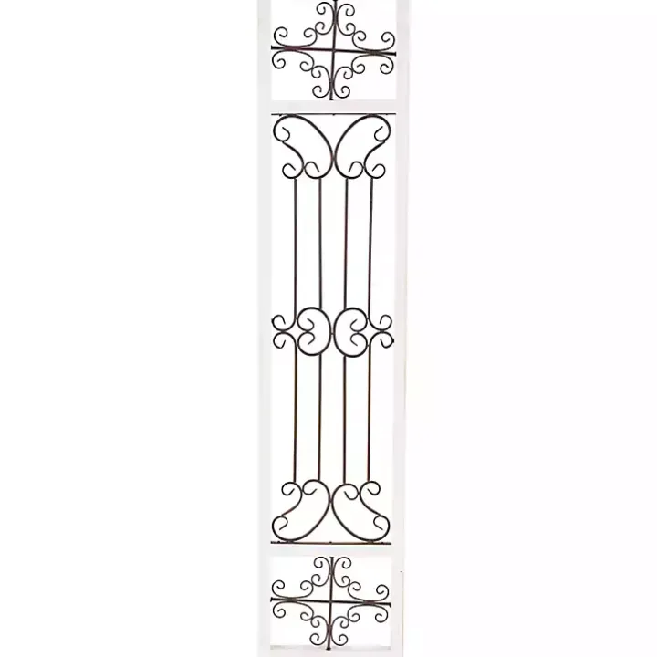 Gray Angelic Scrollwork Panel Wall Plaque