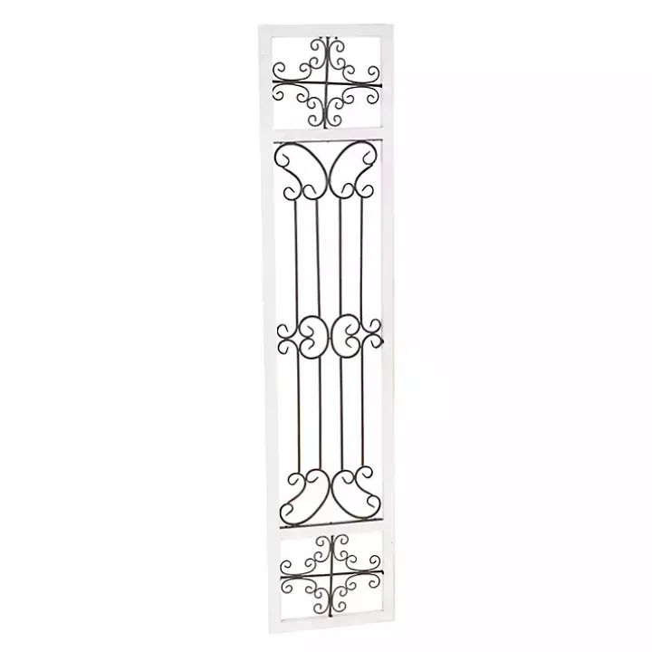 Gray Angelic Scrollwork Panel Wall Plaque