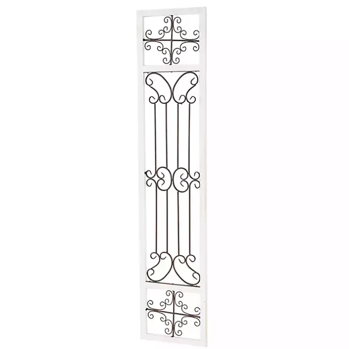 Gray Angelic Scrollwork Panel Wall Plaque
