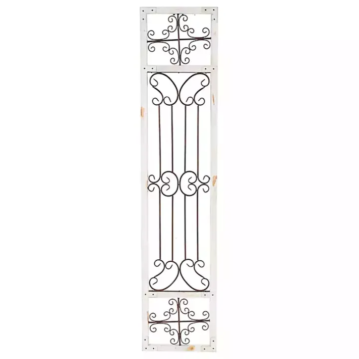 Gray Angelic Scrollwork Panel Wall Plaque