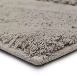 Gray Asymmetrical Cotton Bath Mat, 34 in.