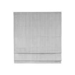 Gray Basketweave Cordless Roman Shade, 33 in.