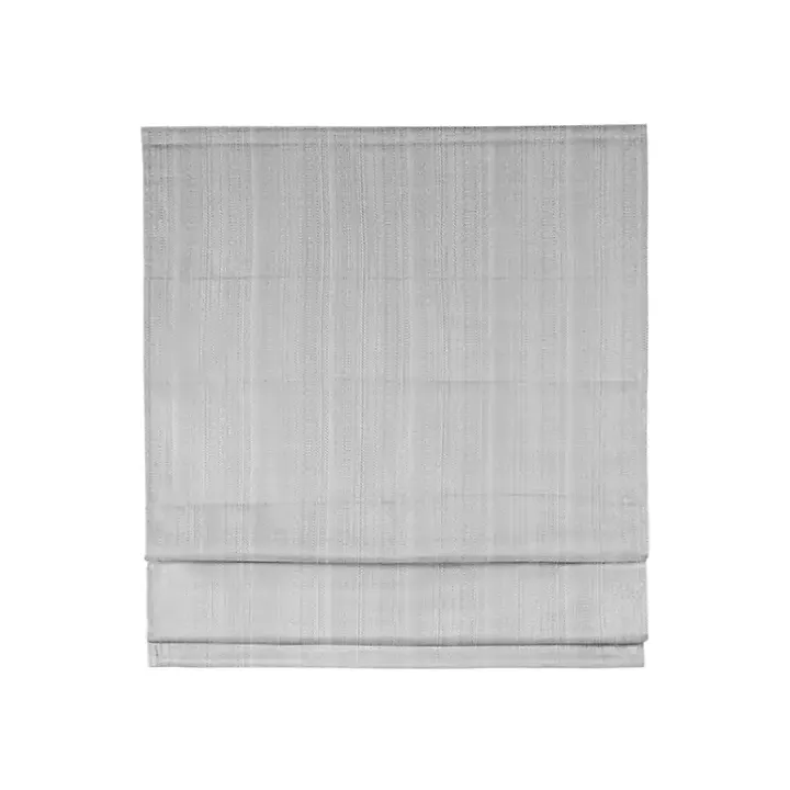 Gray Basketweave Cordless Roman Shade, 33 in.