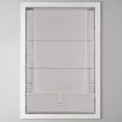 Gray Basketweave Cordless Roman Shade, 33 in.