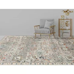 Gray Bohemian Area Rug, 7x9