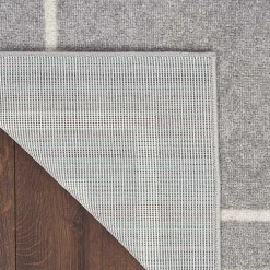 Gray Bordered Indoor/Outdoor Area Rug, 5x7