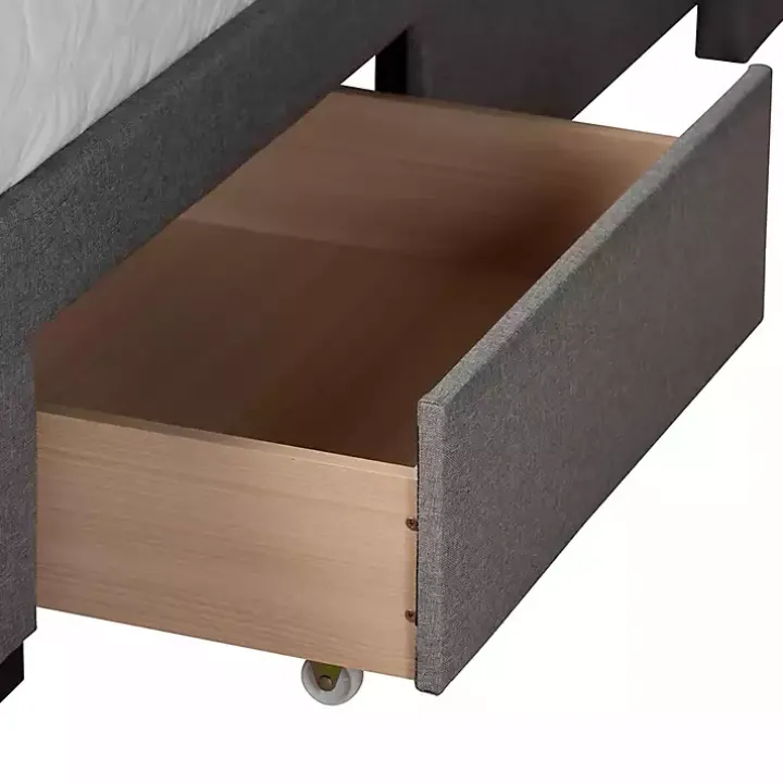 Gray Braylon Upholstered 3-Drawer Full Bed
