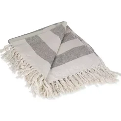 Gray Cabana Stripe Throw